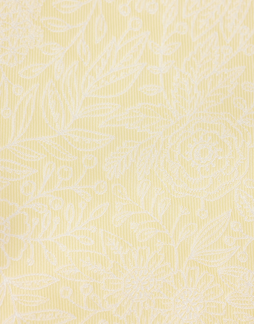ASOS DESIGN floral textured tie and pocket square in yellow, 2 of 3