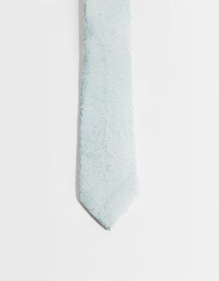 Asos Design Floral Tie In Green