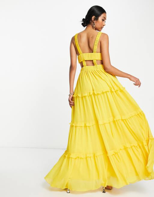 Asos yellow 2025 dress maxi