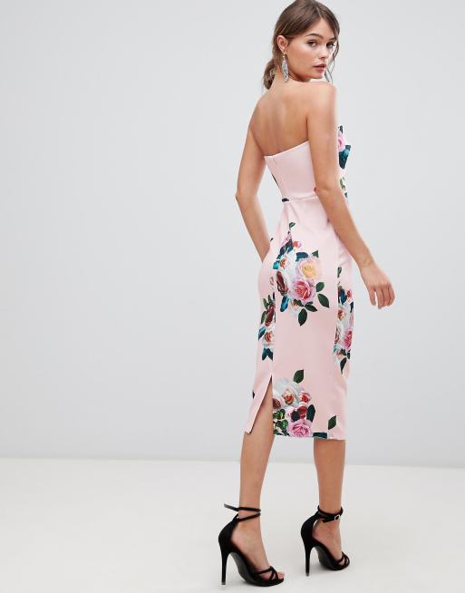 asos floral bodycon midi dress