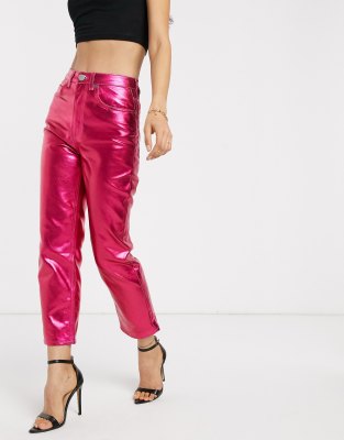 pink metallic jeans