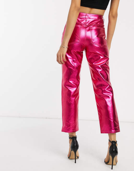 Pink sales shiny pants