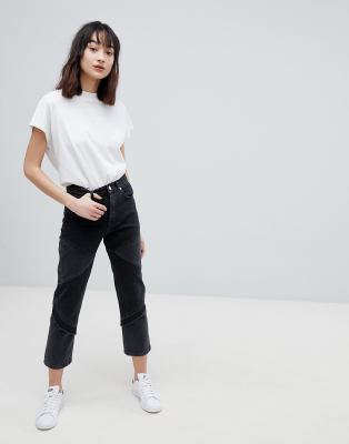 black and white leg jeans