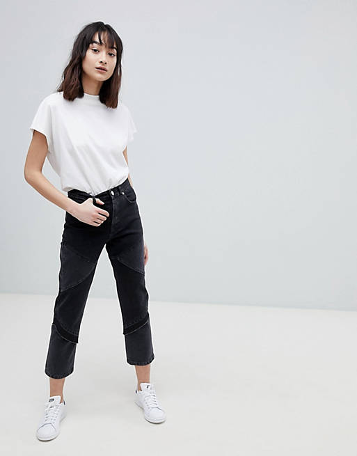 ASOS DESIGN Florence authentic straight jeans in cut about washed black | ASOS