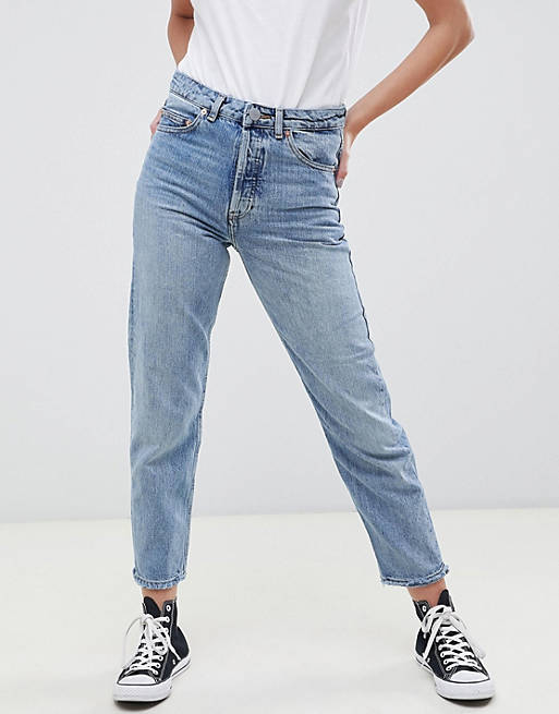 ASOS DESIGN florence authentic straight leg jeans in stone wash - MBLUE | ASOS