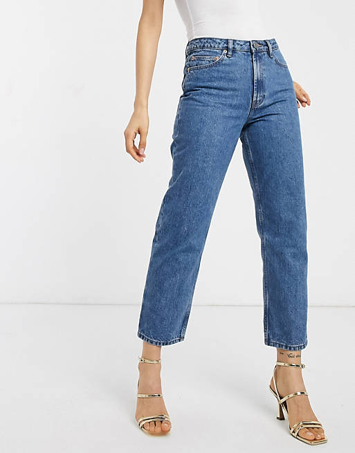 ASOS DESIGN florence authentic straight leg jeans in vintage midwash ...