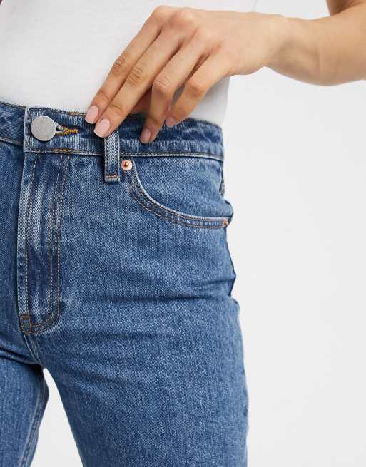 ASOS DESIGN Florence authentic straight leg jeans in vintage midwash blue