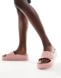 [ASOS DESIGN] ASOS DESIGN Florence buckle sliders in pink 37 PINK