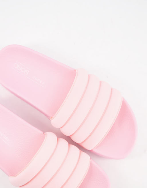 ASOS DESIGN Flori flatform sliders in baby pink