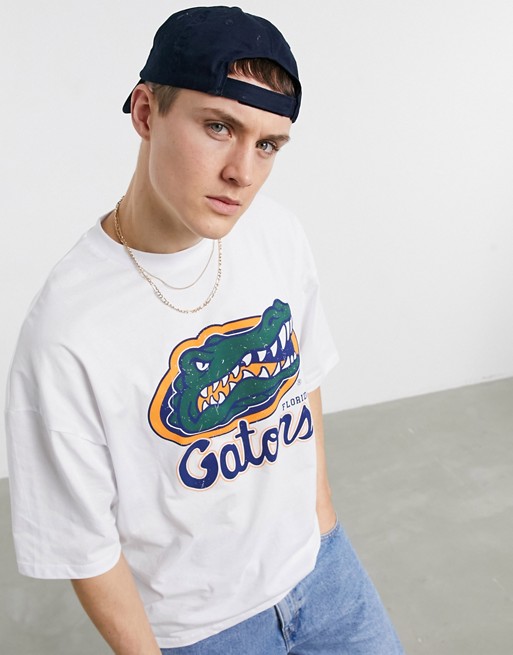 ASOS DESIGN Florida Gators oversized t-shirt with front print in white