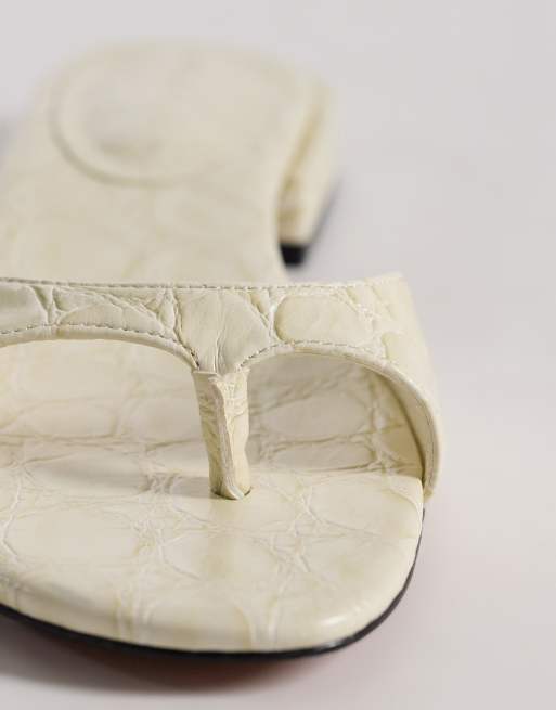 ASOS DESIGN - Florida - Sandales à entredoigt - Blanc croco, 2 de 4