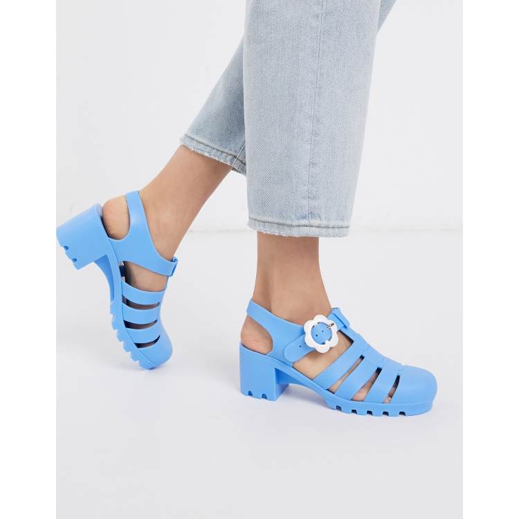 Off white jelly sandals on sale blue