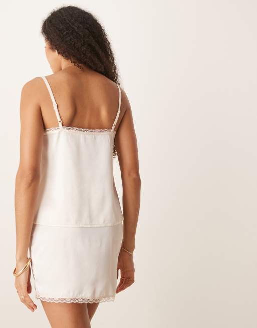 ASOS DESIGN flower embroidered satin cami top - part of a set, 2 of 4