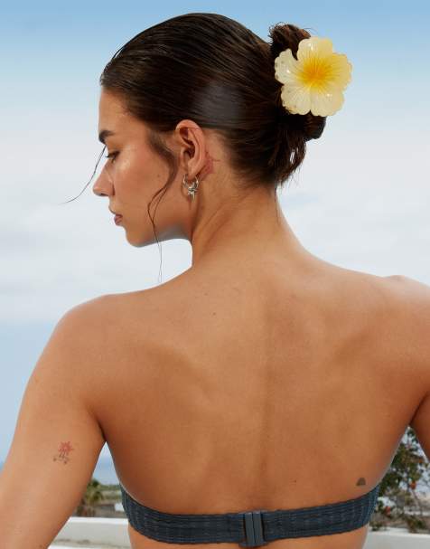 ASOS DESIGN flower hair claw in ombre yellow - view 1