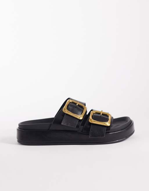 ASOS DESIGN – Floyd – Sandalen in Schwarz mit Fußbett und Oversize-Schnalle, 4 von 4