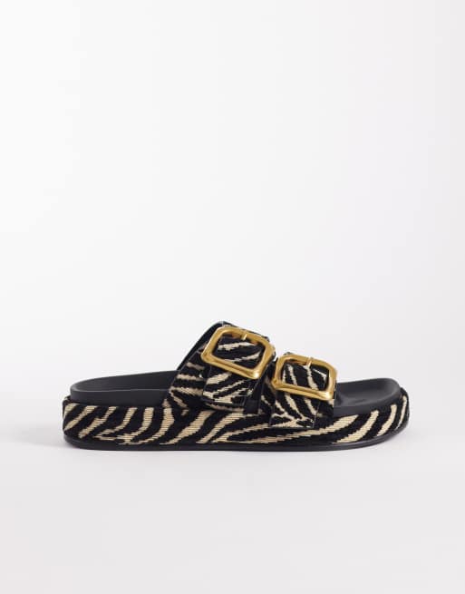 ASOS DESIGN - Floyd - Sandales à boucles oversize et semelle intérieure moulée en raphia à zébrures, 4 de 4