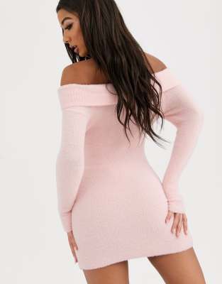 asos pink bardot dress