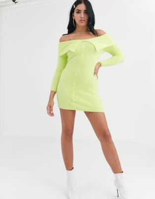 lime green bardot dress