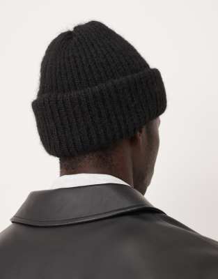 Asos Design Fluffy Beanie In Brown