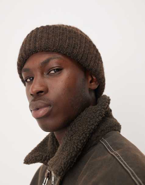 ASOS DESIGN fluffy beanie in brown - view 1