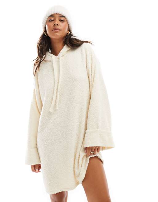 Cream hoodie dress best sale