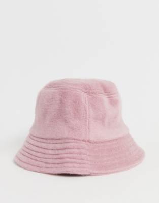 pink fuzzy bucket hat