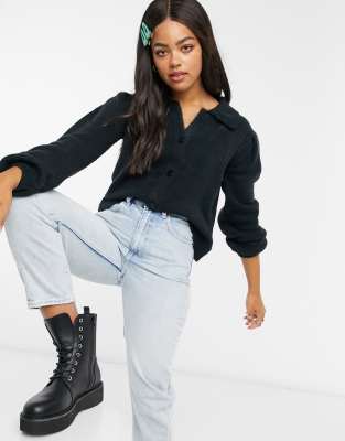 navy fluffy jumper