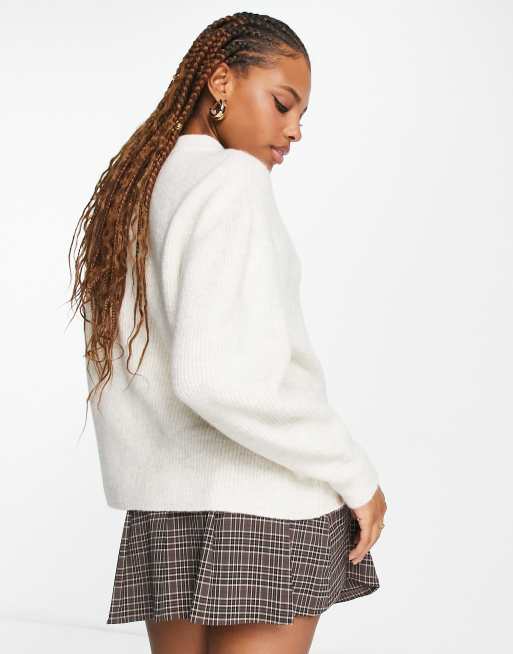 Asos design fluffy outlet jumper in rib