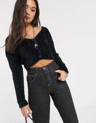 black cropped cardigan