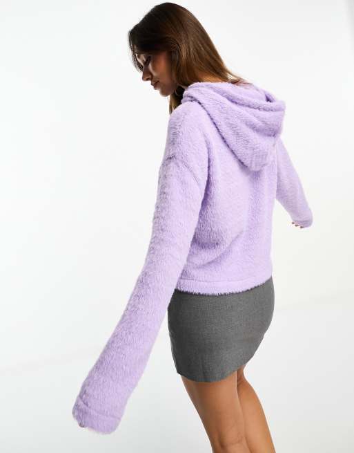 Cropped store fluffy hoodie