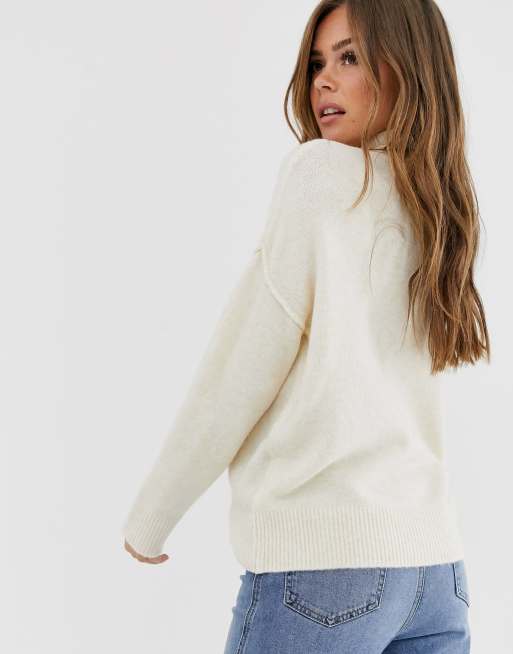 Asos Design Fluffy High Neck Sweater Asos