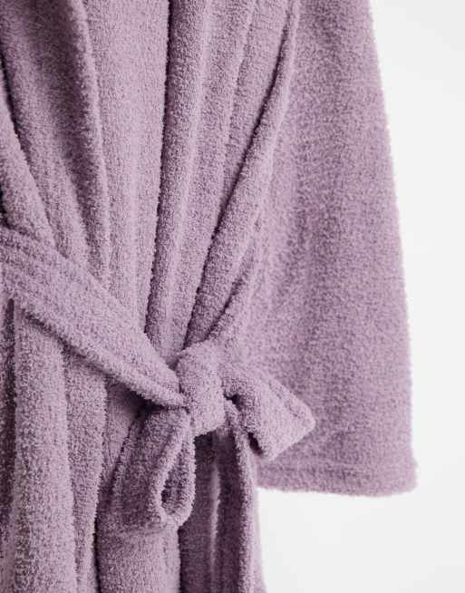 ASOS DESIGN fluffy hooded mini robe in mink | ASOS