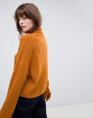 asos design fluffy jumper in rib