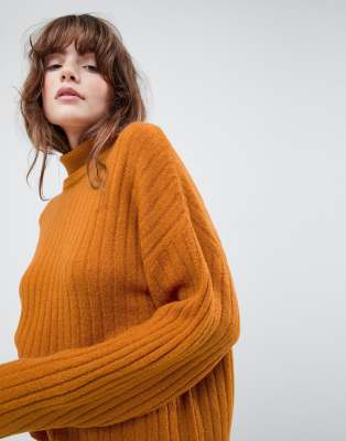 asos design fluffy jumper in rib
