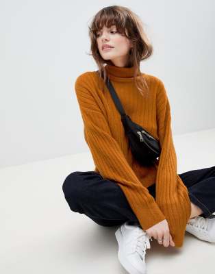 asos design fluffy jumper in rib
