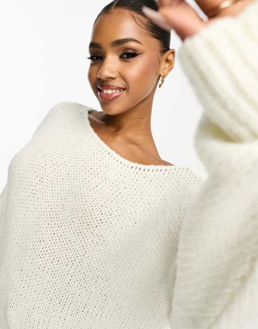 Cream fluffy clearance jumper