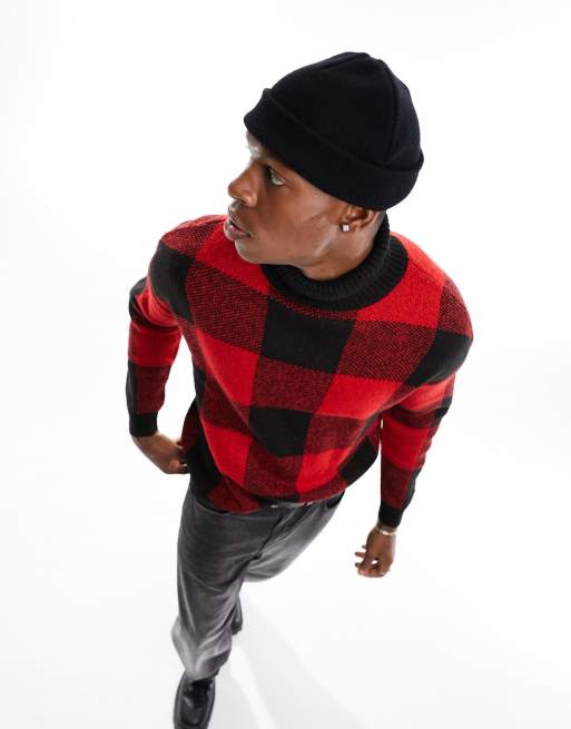 Red and black sweater on sale mens