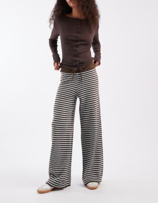 Asos Design Fluffy Knit Pants Set In Black