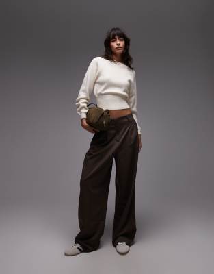 Asos Design Fluffy Knit Sweater With Cinched Waist In Multi
