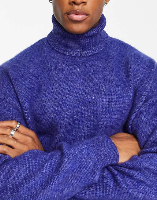 Royal blue clearance turtleneck sweater mens