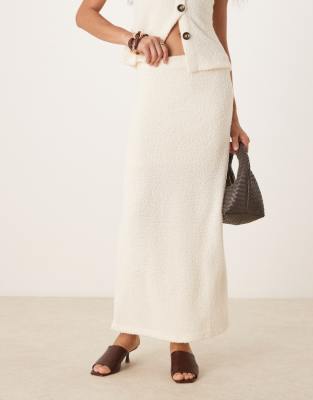 Asos Design Fluffy Maxi Skirt In White