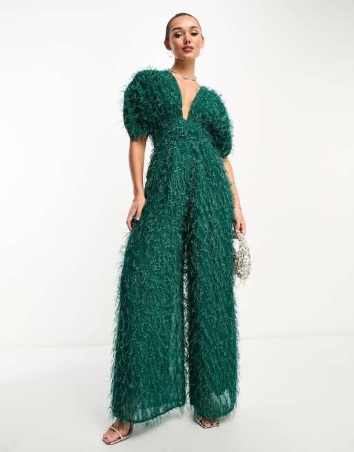 Green store metallic jumpsuit