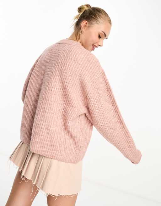 Asos design fluffy top jumper in rib