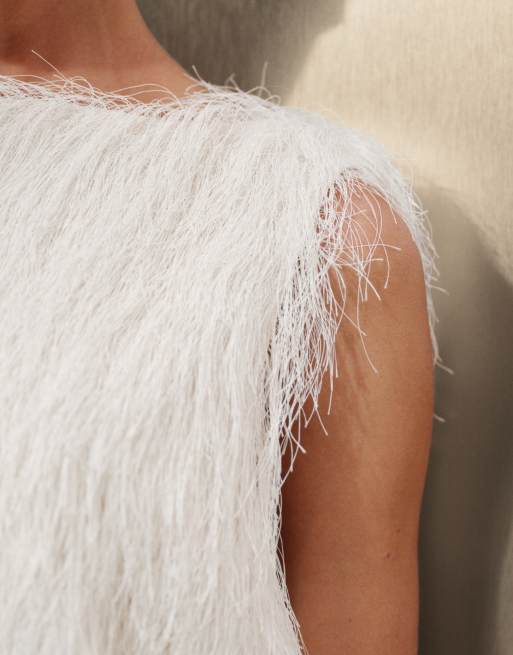 ASOS DESIGN fluffy sleeveless top in ivory, 5 of 5