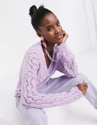 lilac fluffy cardigan
