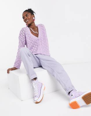 asos purple cardigan