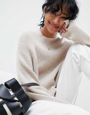 asos design fluffy jumper in rib