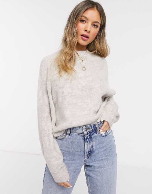 ASOS DESIGN fluffy sweater with balloon sleeve | ASOS