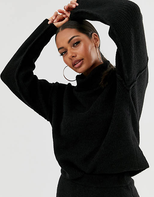 ASOS DESIGN fluffy sweater with cowl neck in recycled blend | ASOS