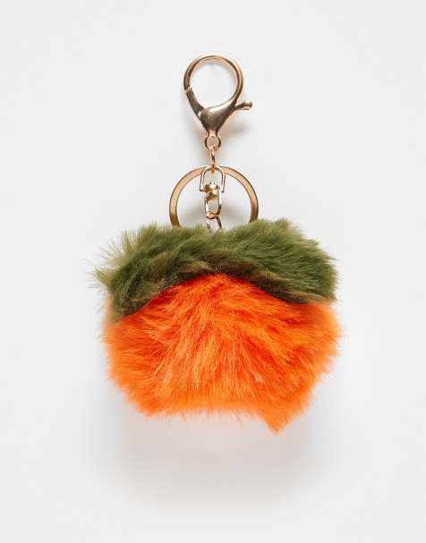 ASOS DESIGN fluffy tangerine bag cham - view 1